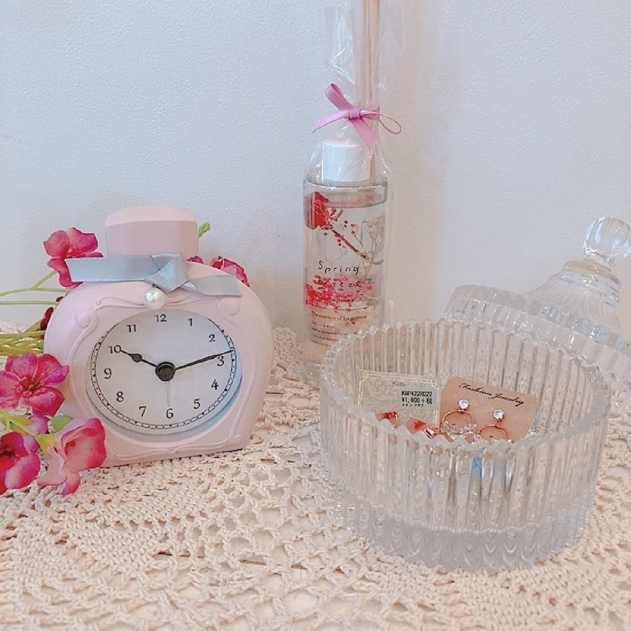 置時計/マルモアラームクロックパフューム/おしゃれ/ピンク /ホワイト/目覚まし/かわいい/プレゼント/ギフト