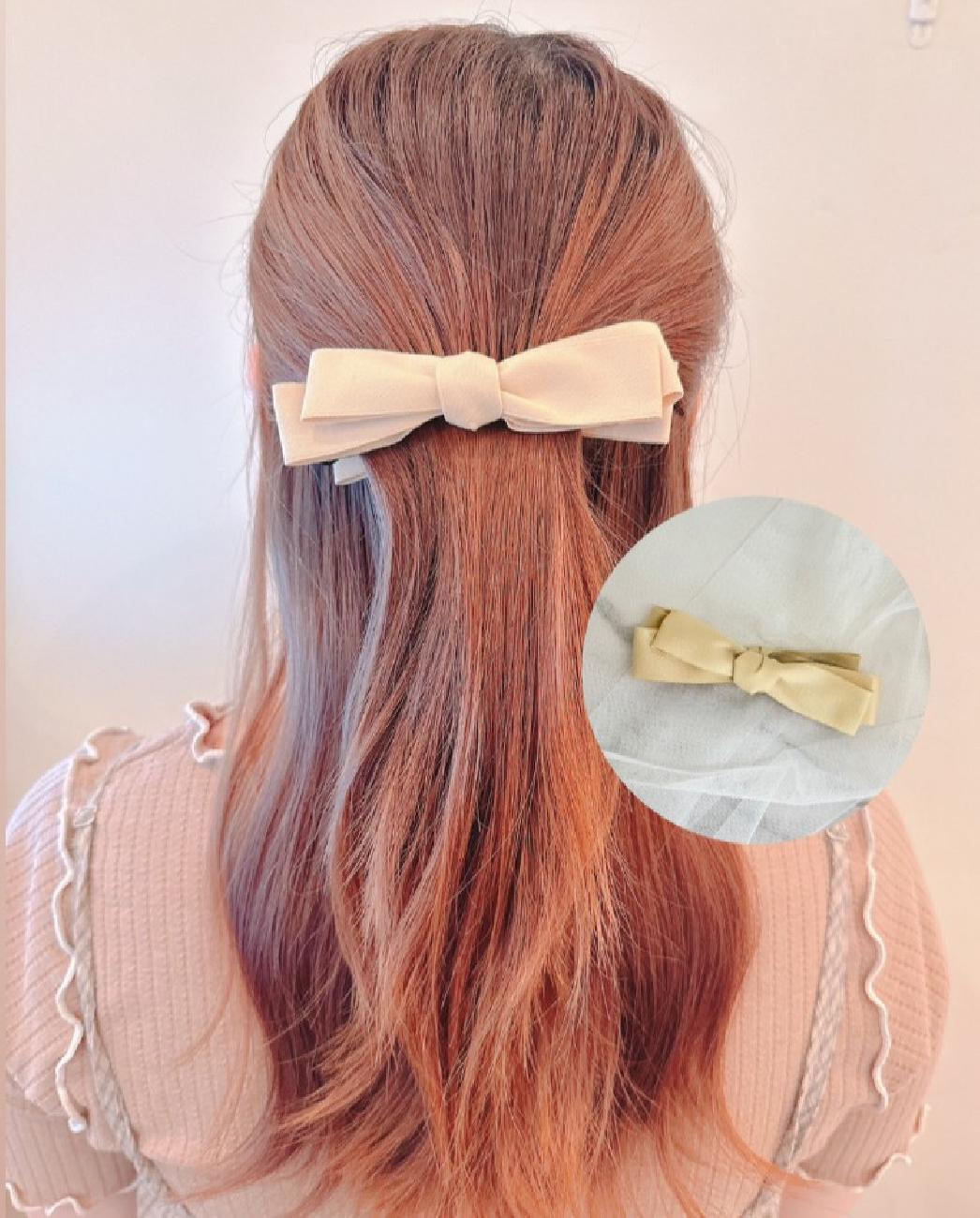 ヘアアクセサリー／ヘアアレンジ／アクセサリー／シュシュ／バレッタ／バナナクリップ／ピン／リボン／ヘアゴム／大人可愛い／ラフヘア／まとめ髪／おしゃれ／夏のヘアスタイル／夏ヘア／夏のお出かけヘア／津山／岡山／雑貨屋