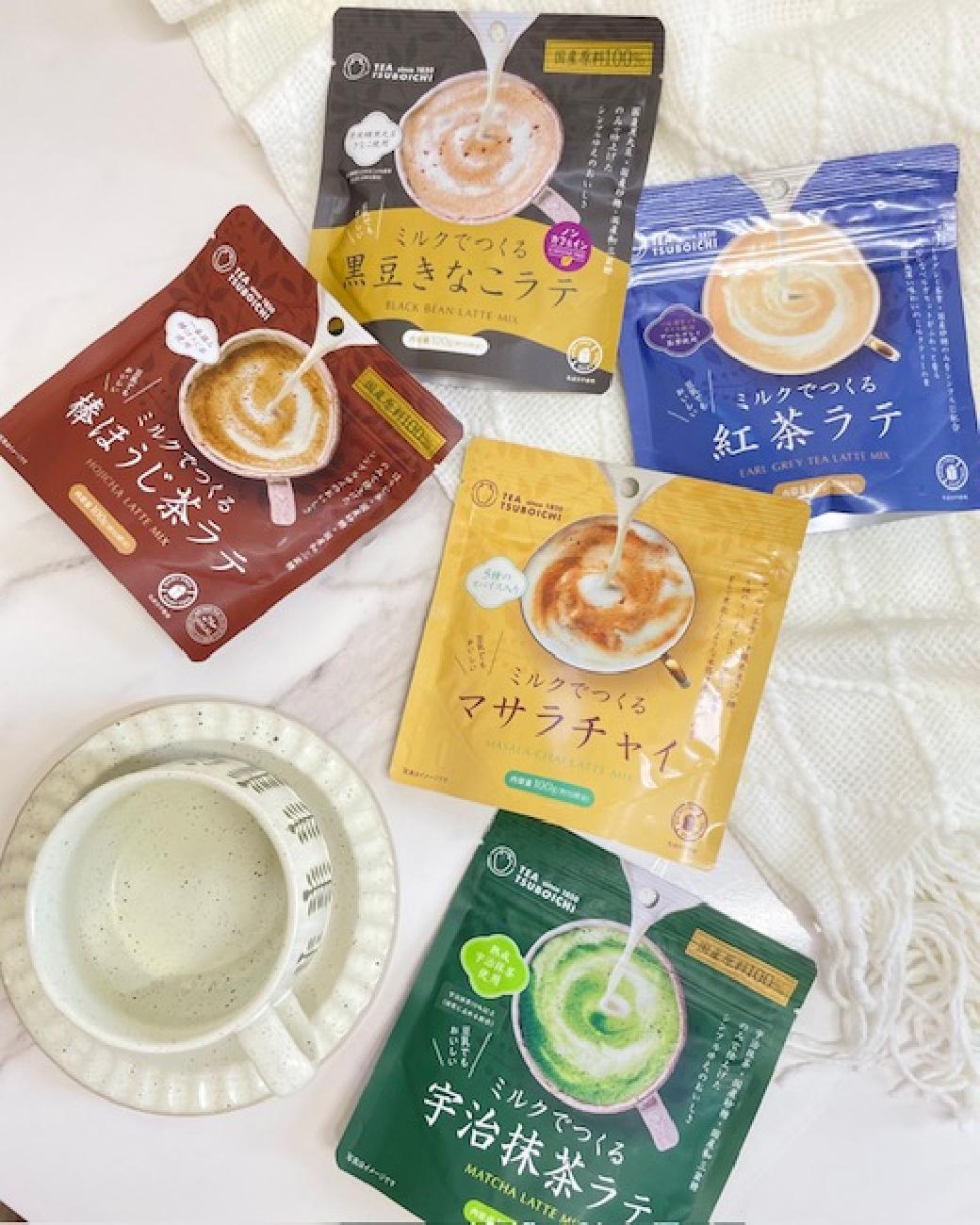 ミルクでつくる宇治抹茶ラテ／つぼ市製茶本舗／お茶／本格／簡単／牛乳／豆乳／ラテ／おいしい／抹茶好き／手軽／おうちカフェ／HOT／ICE／アレンジ／アレンジ豊富／無添加／種類豊富／自分好みにできる／津山／岡山／雑貨屋