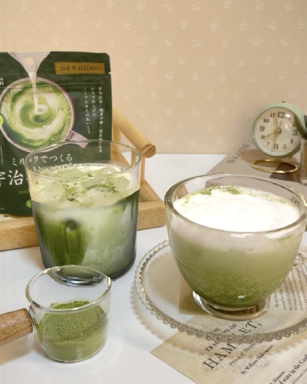 ミルクでつくる宇治抹茶ラテ／つぼ市製茶本舗／お茶／本格／簡単／牛乳／豆乳／ラテ／おいしい／抹茶好き／手軽／おうちカフェ／HOT／ICE／アレンジ／アレンジ豊富／無添加／種類豊富／自分好みにできる／津山／岡山／雑貨屋