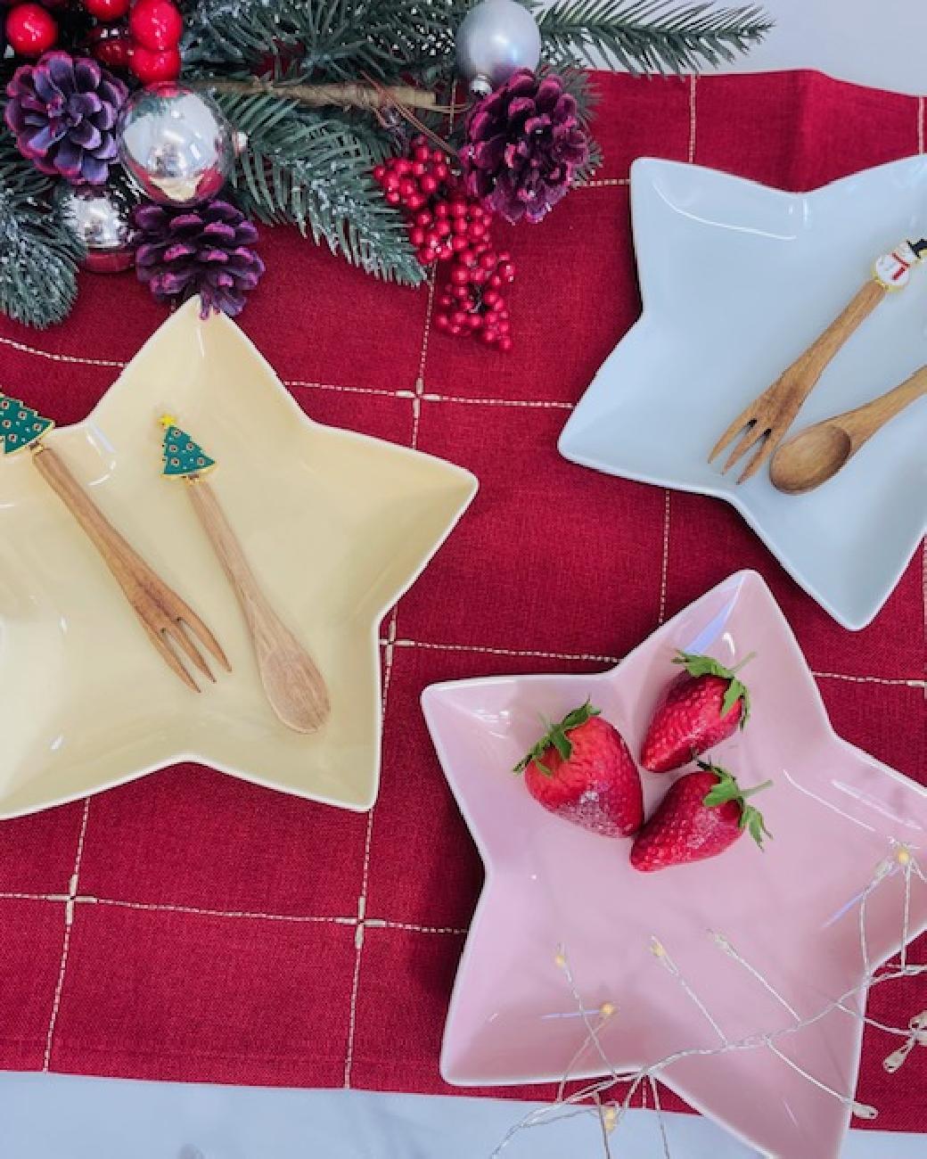 食器／皿／プレート／美濃焼／食洗機対応／電子レンジ対応／クリスマス／食卓／冬の食卓／お洒落／パーティー／津山／クリスマスマーケット／岡山／雑貨屋