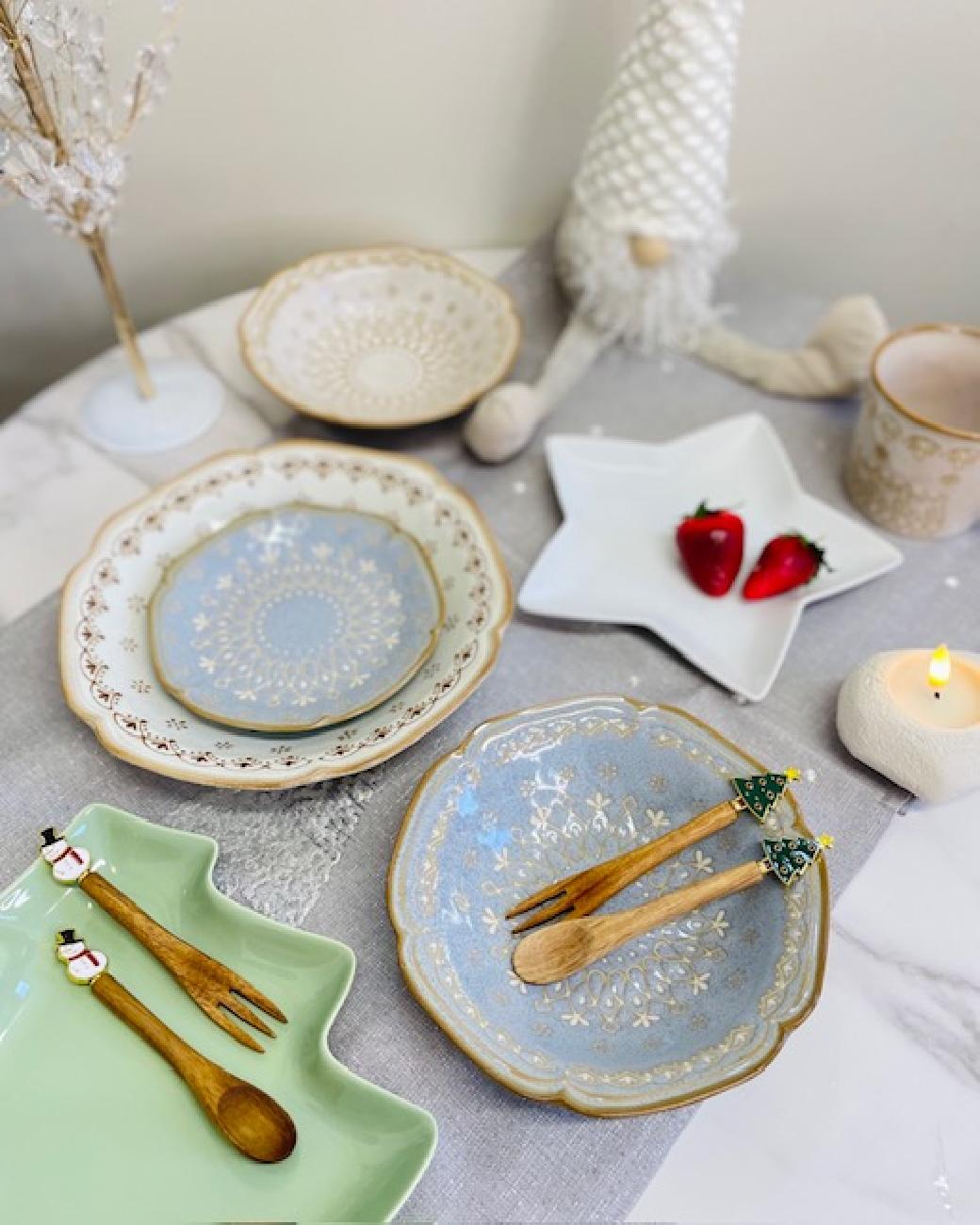 食器／皿／プレート／美濃焼／食洗機対応／電子レンジ対応／クリスマス／食卓／冬の食卓／お洒落／パーティー／津山／クリスマスマーケット／岡山／雑貨屋