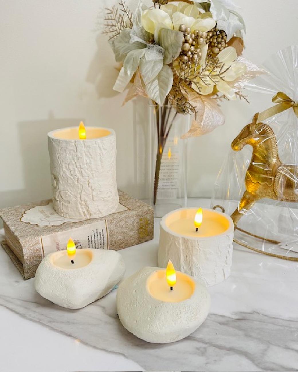 クリスマス／インテリア／ライト／キャンドル風／オブジェ／ゴールド／ガラス／透明／抜け感／冬／お洒落／ミニサイズ／置物／津山／岡山／雑貨屋