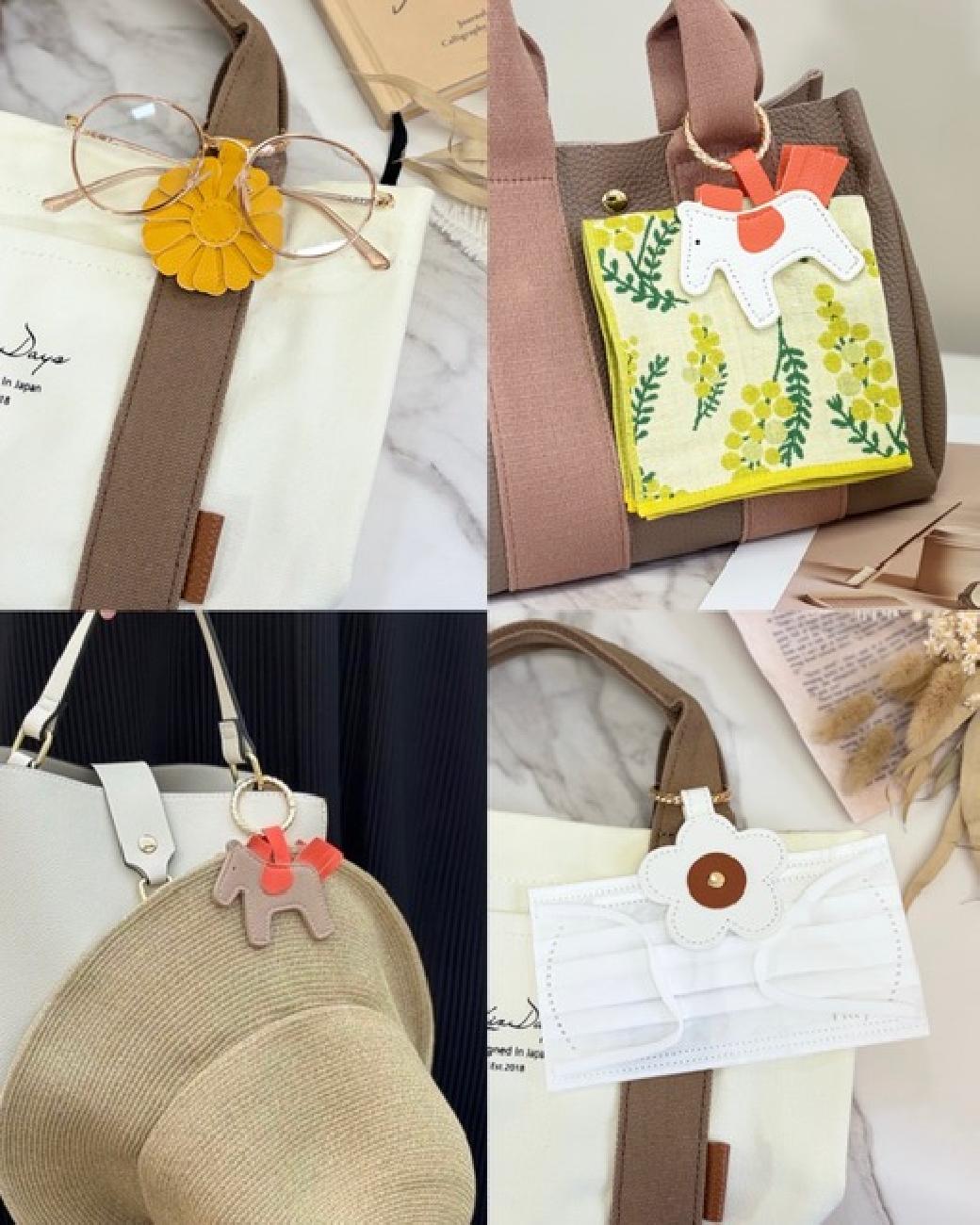 ハットクリップ／帽子／マスク／メガネ／サングラス／手袋／ハンカチ／チャーム／バッグ／お洒落／大人可愛い／大人気／花柄／デイジー／午／便利グッズ／津山／岡山／雑貨屋