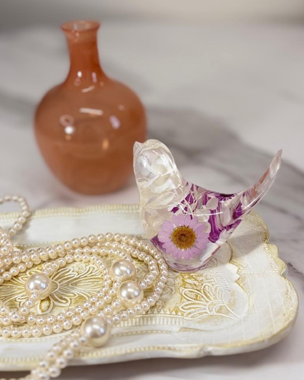 インテリア／春色／花柄／透明感／ガラス／置物／フラワーベース／マグ／津山／岡山／雑貨屋