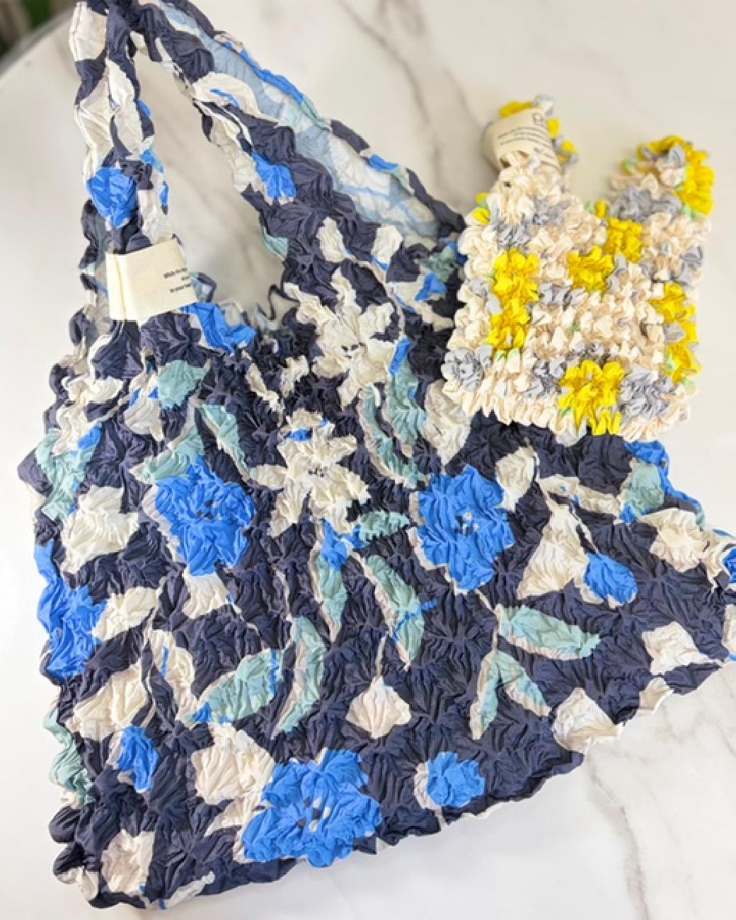 Wpc.／ワールドパーティー／テキスタイル／絞りバッグ／エコバッグ／サブバッグ／花柄／大人／便利／可愛い／人気／津山／岡山／雑貨屋