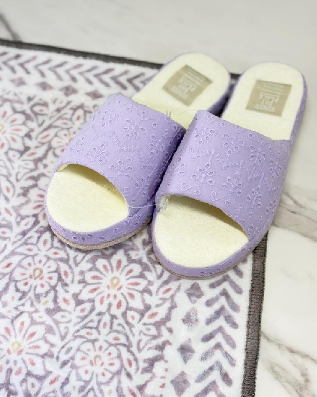 ルームスリッパ／スリッパ／春夏／パステルカラー／春色／履き心地／刺繍／レース／リボン／チェック／水彩柄／津山／岡山／雑貨屋