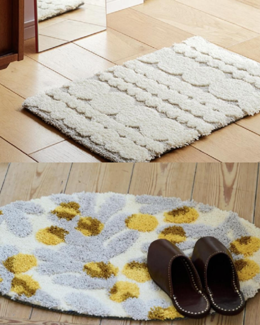 インテリア／ルームスリッパ／中履き／マット／インテリアマット／春色／パステル／淡い／レース／チェック／リボン／スプリング／津山／岡山／雑貨屋