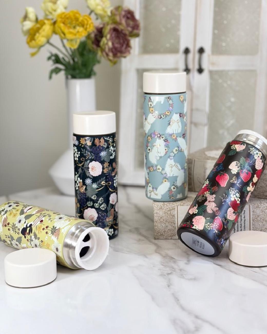 トモコハヤシ／アーティスト／コラボ／ステンレスボトル／タンブラー／エコ／水筒／持ち歩き／散歩／デスク／オフィス／大人可愛い／猫／いちご／リス／ケーキ／イラスト／津山／岡山／雑貨屋