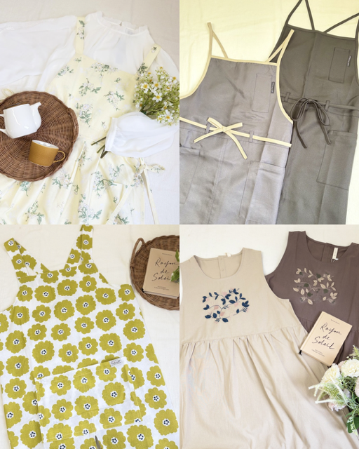 エプロン／汚れ防止／料理／仕事／仕事着／おしゃれ／可愛い／楽／母の日／ギフト／贈り物／津山／岡山／雑貨屋