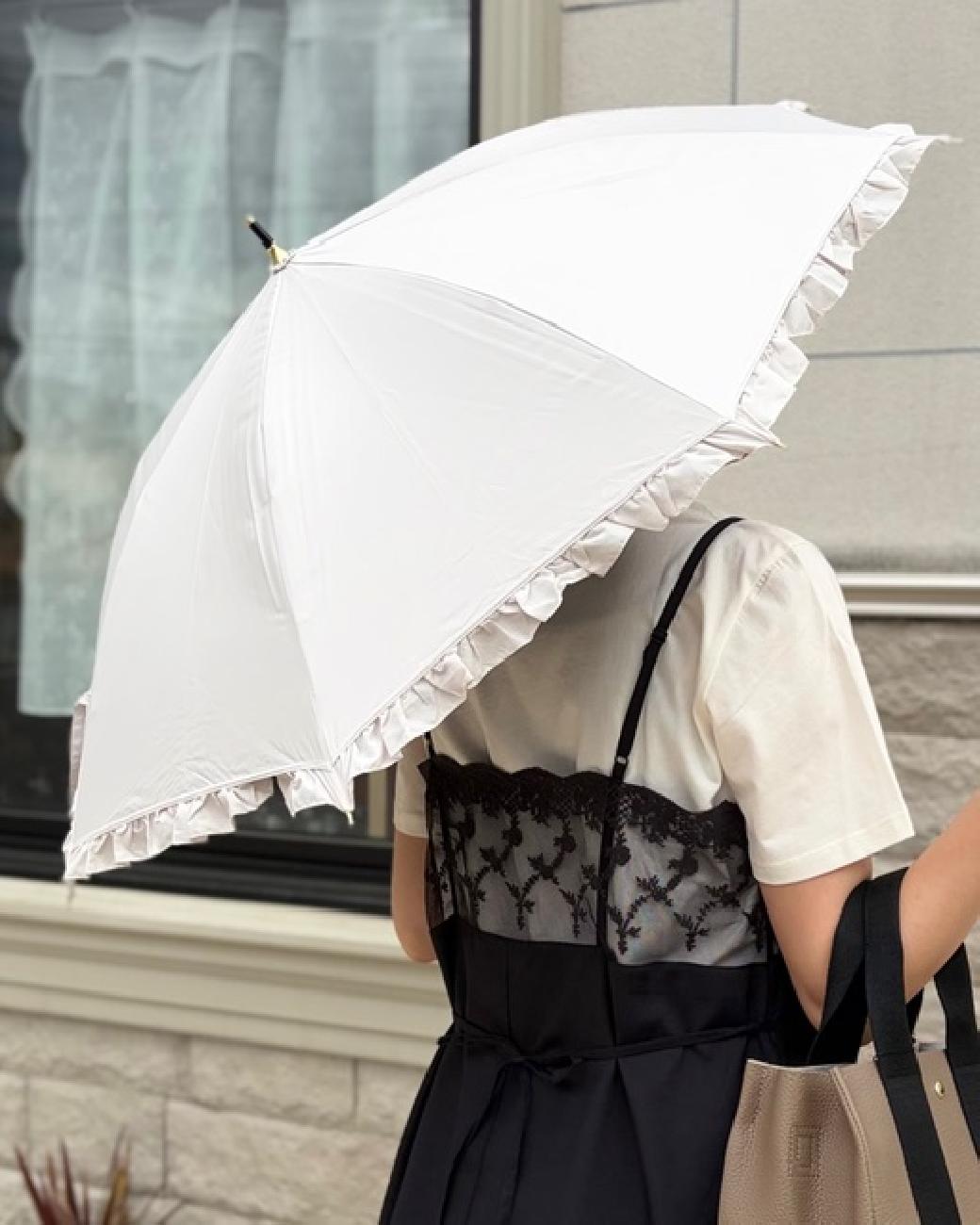 日傘／長傘／晴雨兼用／UV対策／日焼け対策／紫外線／暑さ対策／上品／大人可愛い／ワールドパーティー／傘／花柄／パイピング／お出かけ／通勤／津山／岡山／雑貨屋