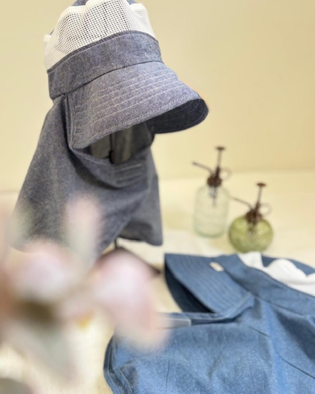 ガーデニング帽子／ガーデンハット／日除け／UV対策／庭仕事／紫外線／畑仕事／ガーデニング／花柄／チェック柄／デニム／接触冷感／無地／津山／岡山／雑貨屋