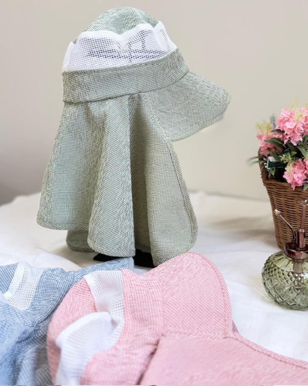 ガーデニング帽子／ガーデンハット／日除け／UV対策／庭仕事／紫外線／畑仕事／ガーデニング／花柄／チェック柄／デニム／接触冷感／無地／津山／岡山／雑貨屋