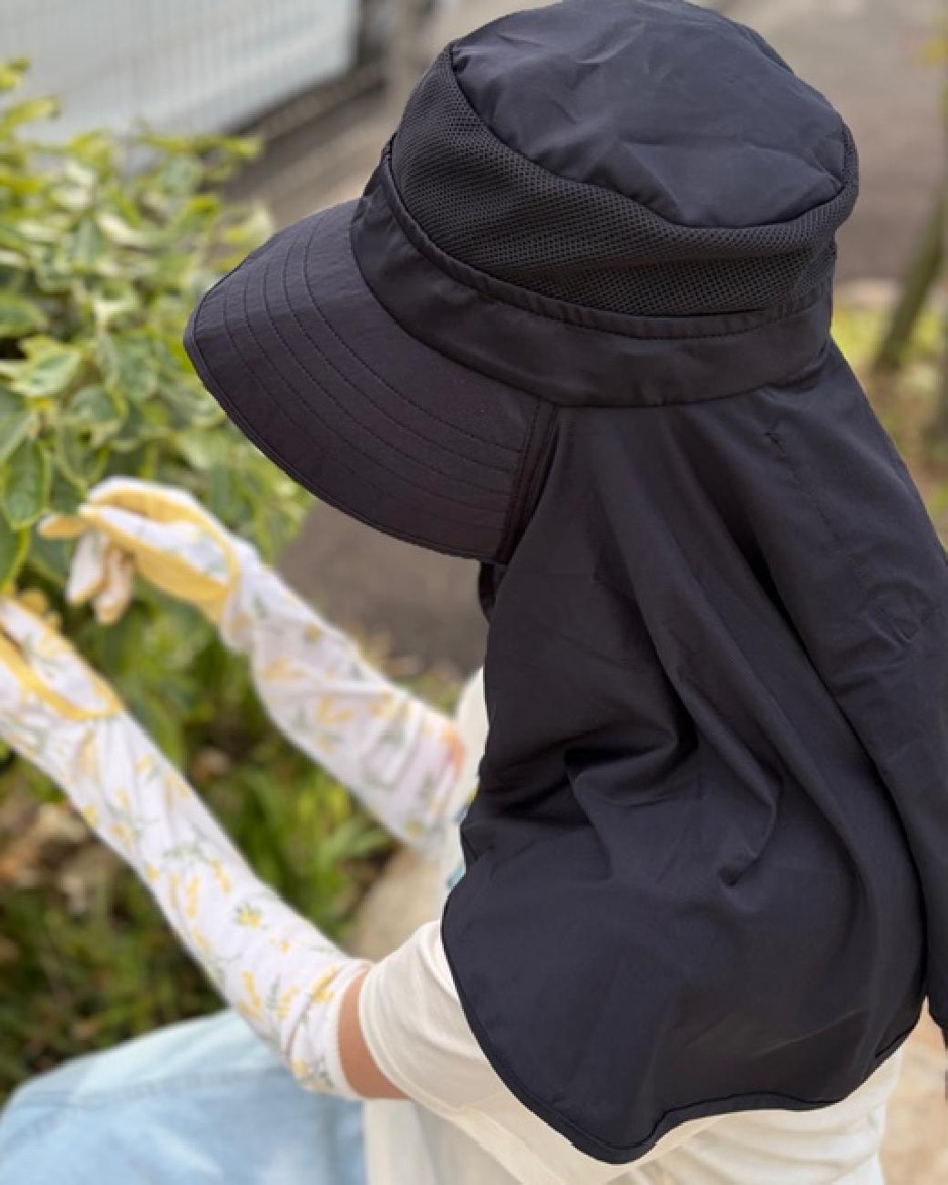 ガーデニング帽子／ガーデンハット／日除け／UV対策／庭仕事／紫外線／畑仕事／ガーデニング／花柄／チェック柄／デニム／接触冷感／無地／津山／岡山／雑貨屋